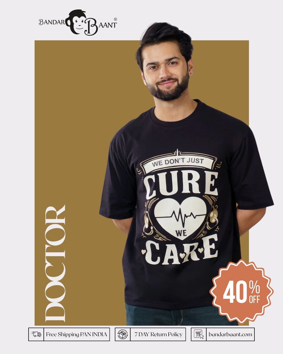 Just Cure Care Doctor Oversized Printed Tshirt For Men 6