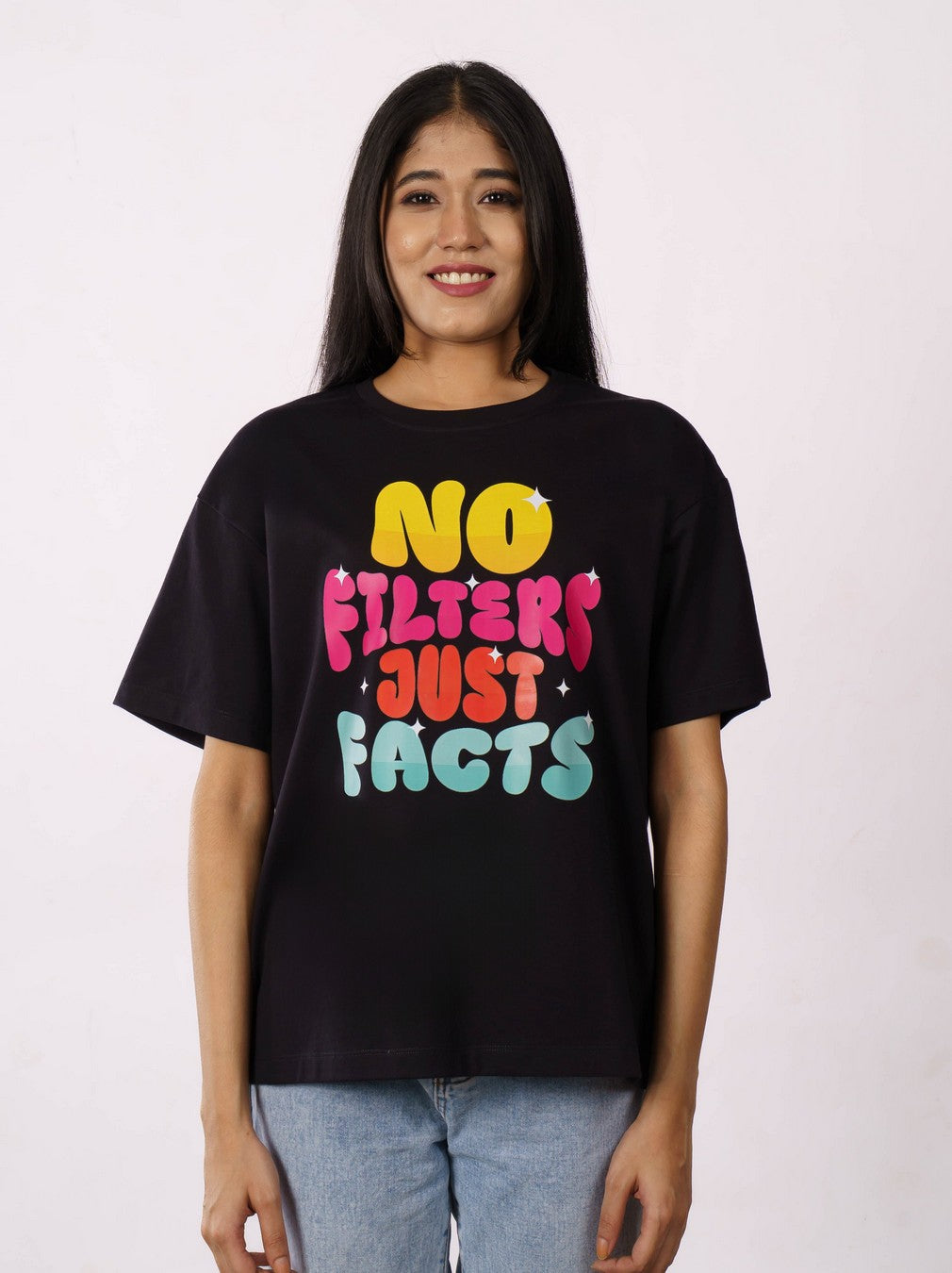 No Filters Just Facts Journalists Oversized T-shirt For Women 2
