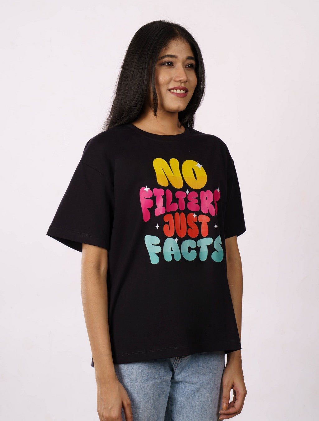 No Filters Just Facts Journalists Oversized T-shirt For Women 3