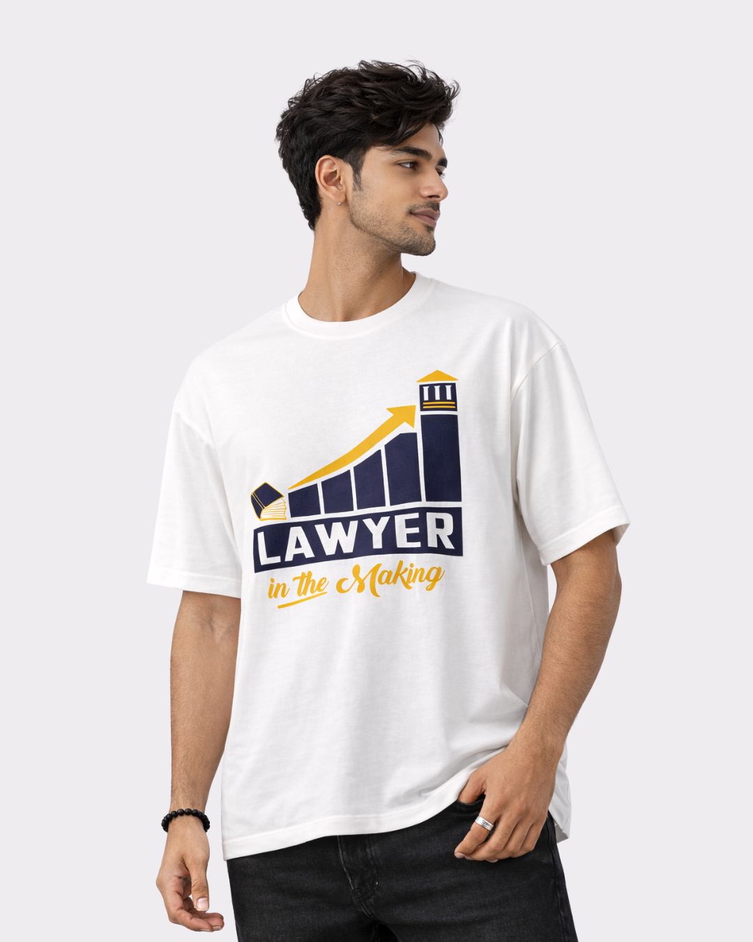 Lawyer Oversized Quirky T-Shirt For Men with lawyer graphic and oversized fit by Bandar Baant Collections
