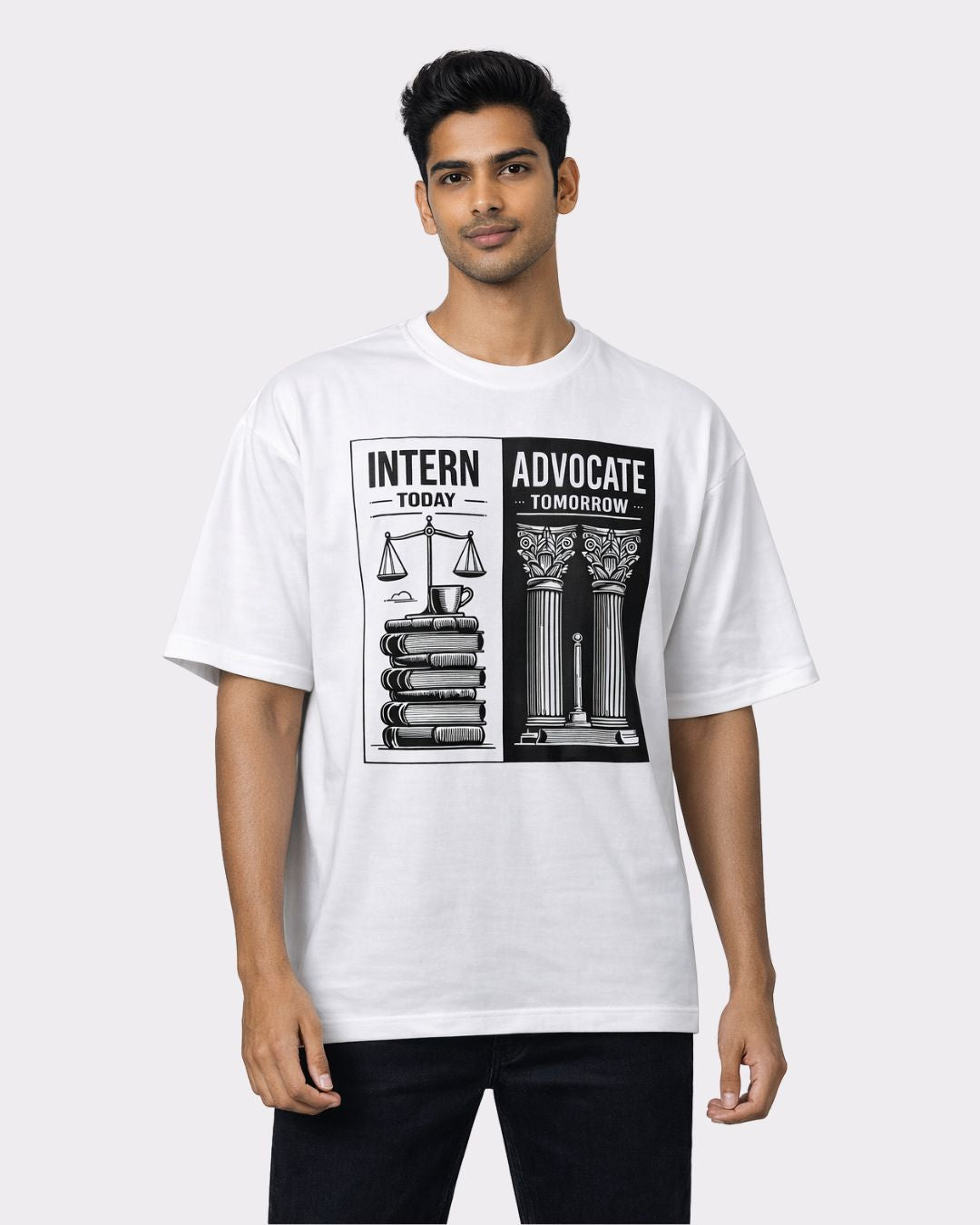 Oversized fit Lawyer Trendy T-Shirt For Men by Bandar Baant Collections featuring legal-themed graphic design