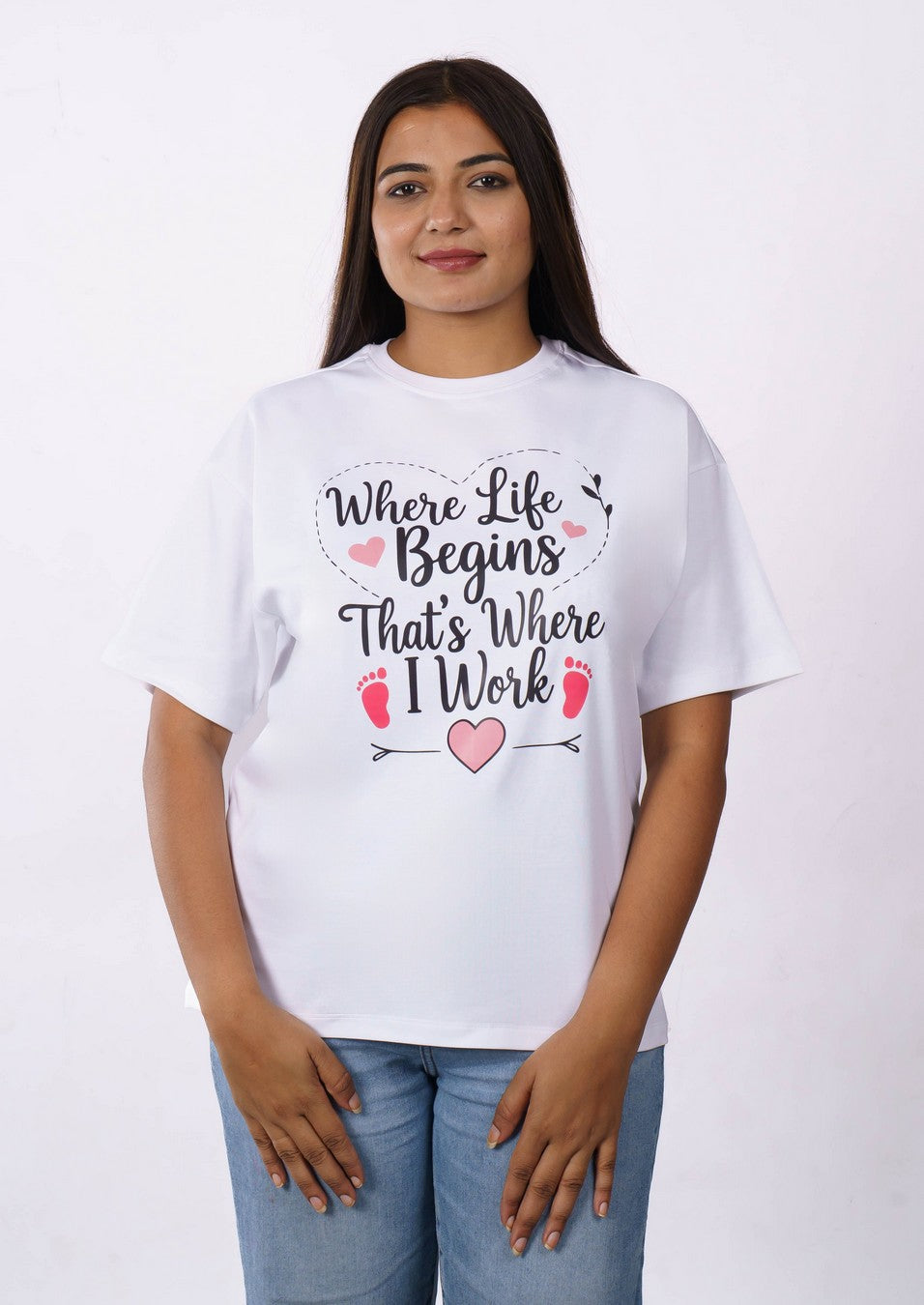 Life Begins Gynaecologist Oversized T-shirt For Women 2