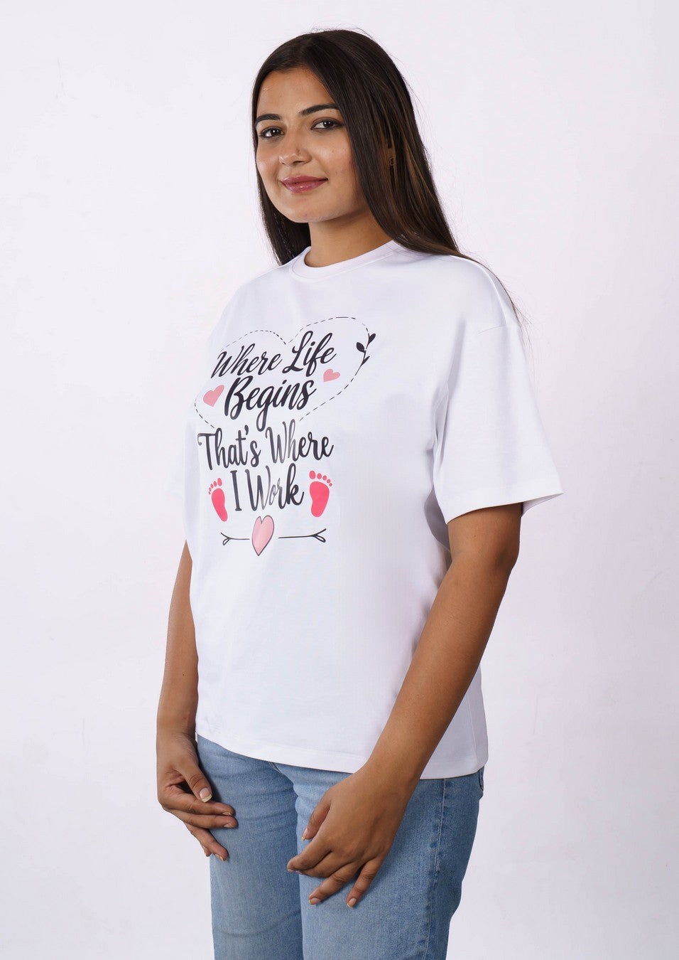 Life Begins Gynaecologist Oversized T-shirt For Women 3