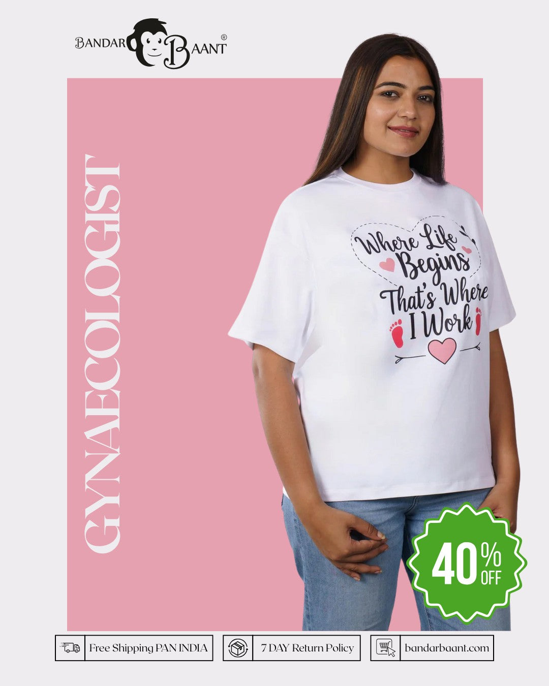 Life Begins Gynaecologist Oversized T-shirt For Women 6