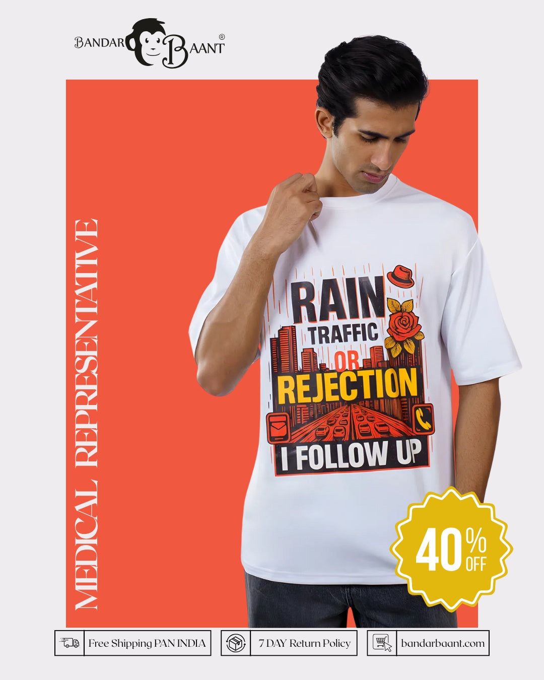 Medical Representative Oversized Tshirt For Men 7 By Bandar Baant
