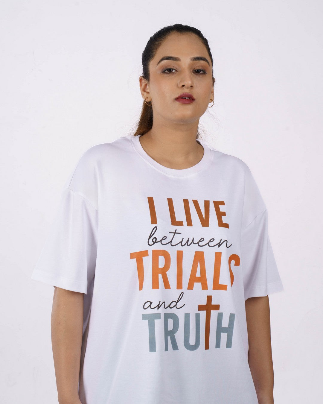 Oversized fit Medical Researcher Tshirt For Women in white with motivational text design by Bandar Baant Collections