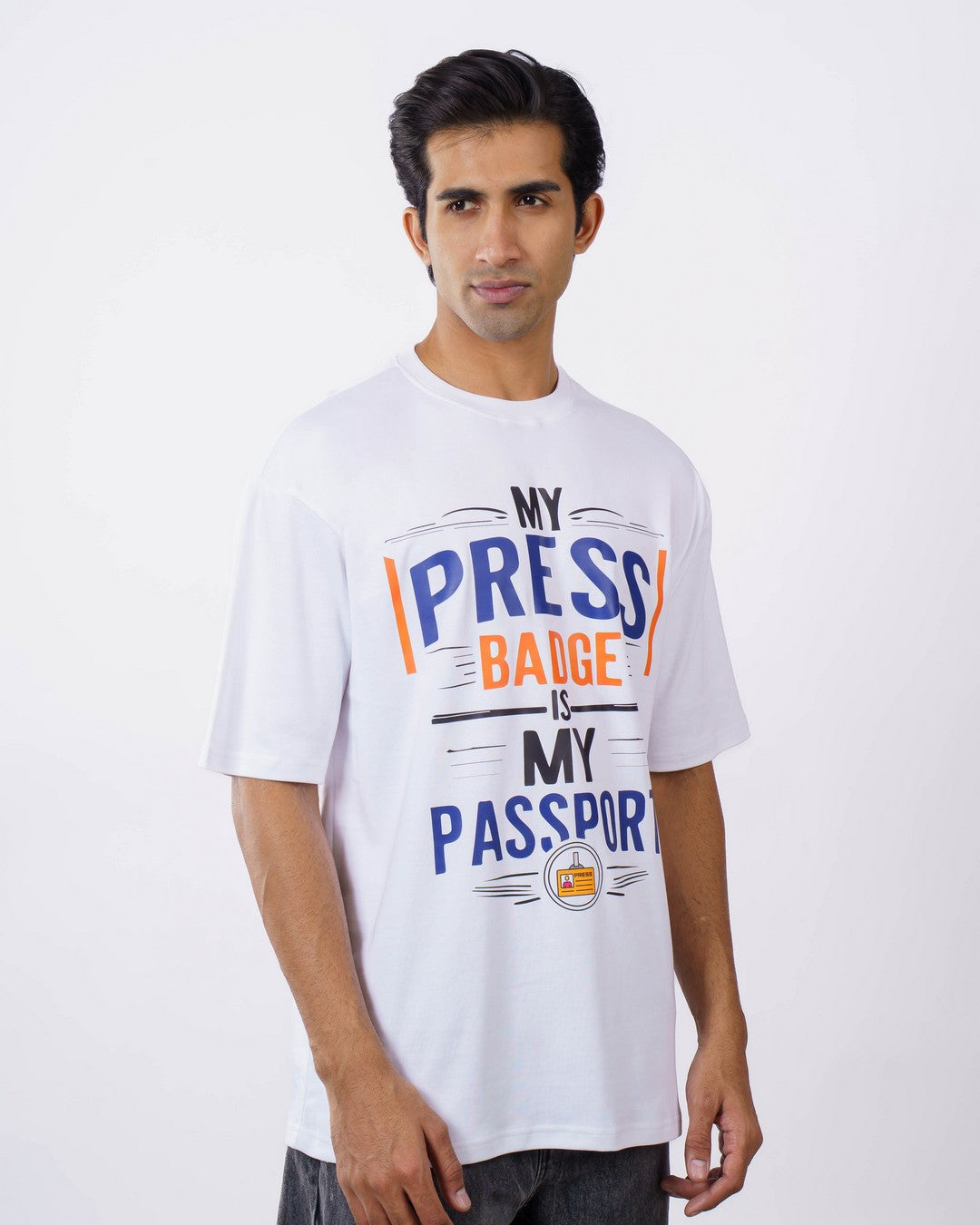 My Press Badge Journalists Oversized T-shirt For Men 3