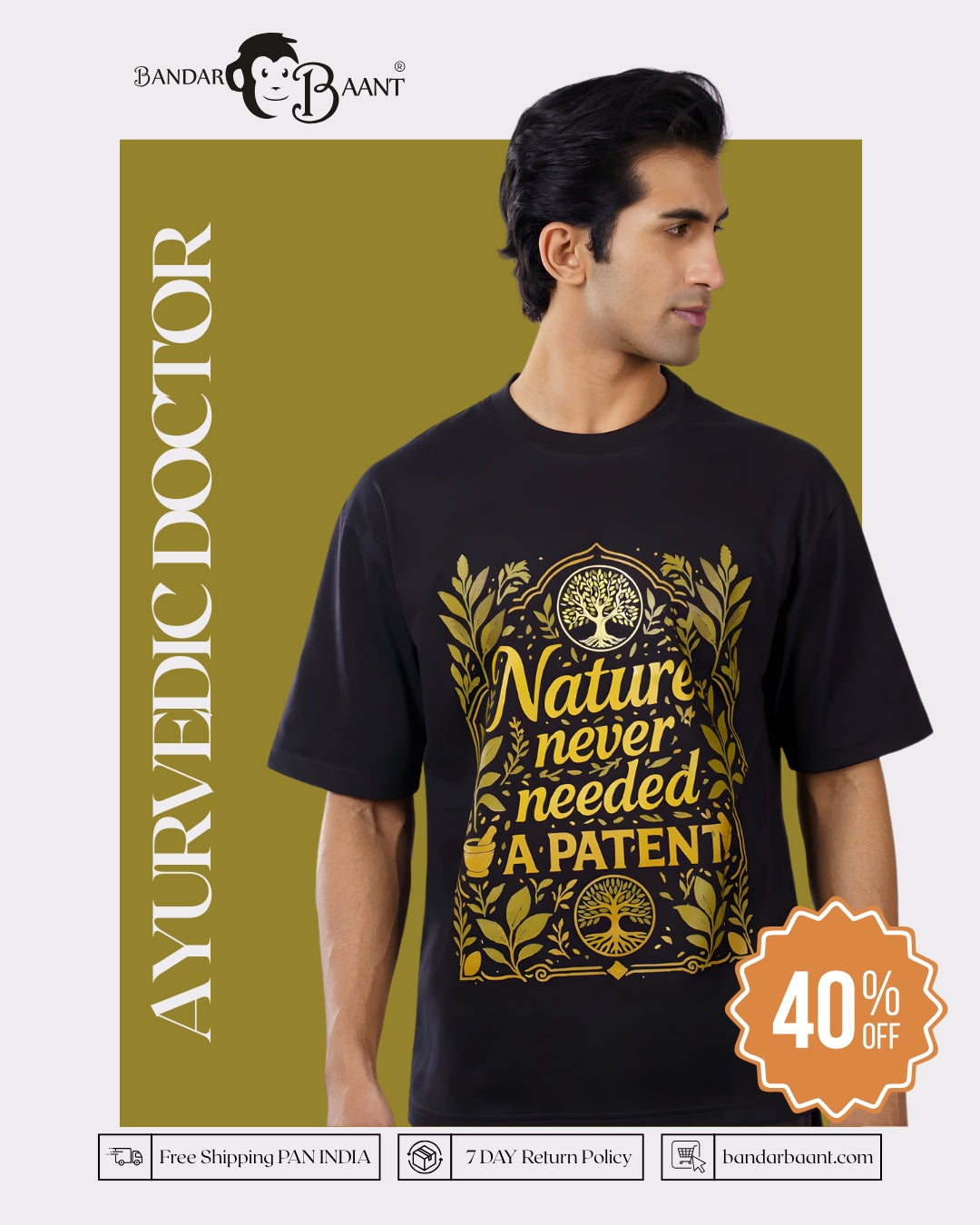 Nature Patent Ayurvedic Doctor Oversized Tshirt For Men 5