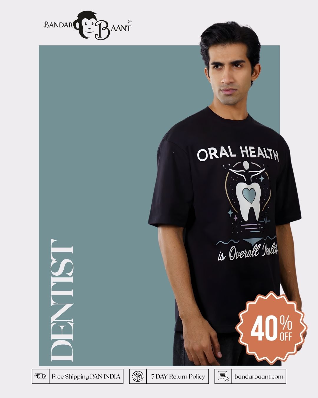 Overall Health Dentist Oversized Printed T-shirt For Men 5