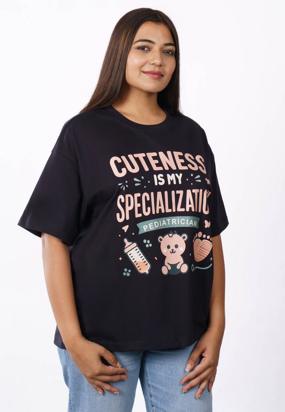 paediatrician-quote-oversized-t-shirt-for-women-cuteness-5