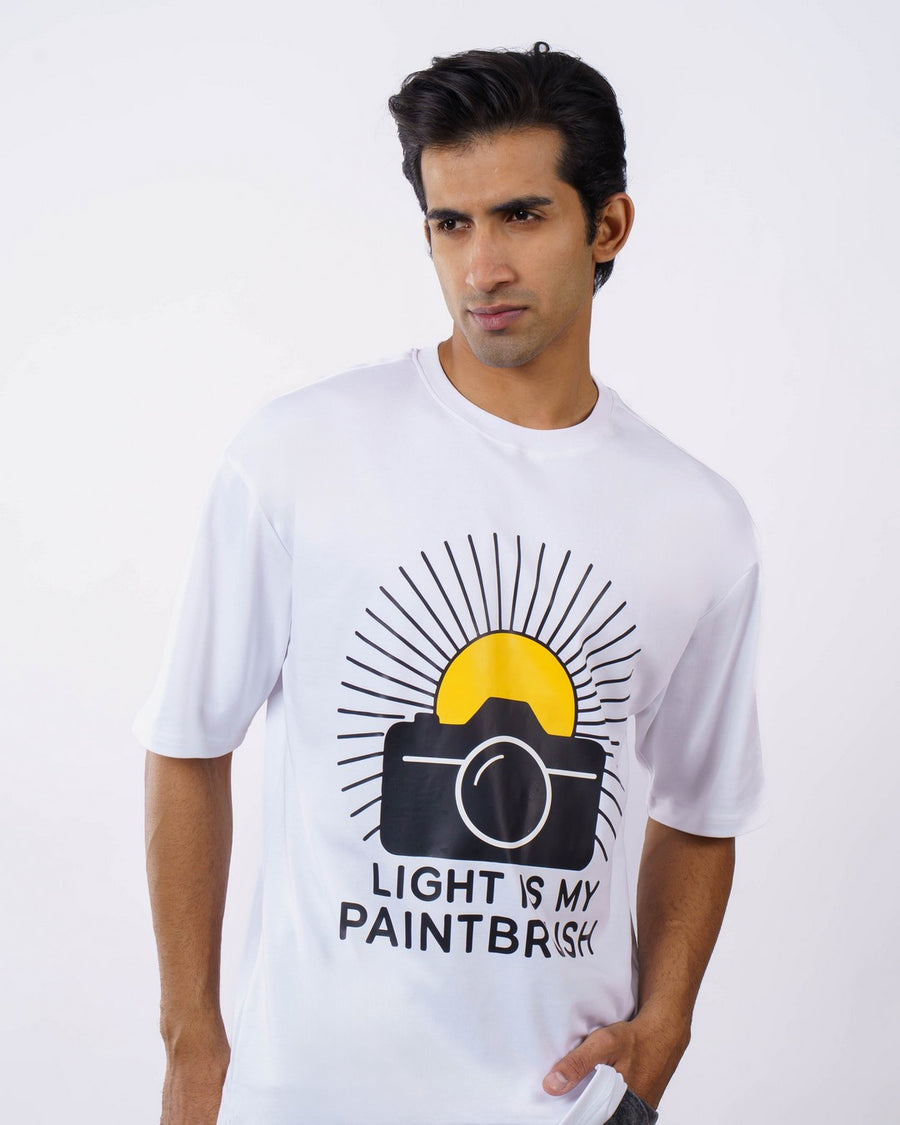 Paintbrush Photographer Oversized Printed Tshirt For Men 1