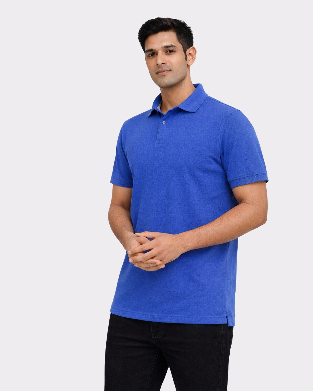 Blue oversized fit Polo T-shirt For Men from Bandar Baant Collections worn by male model