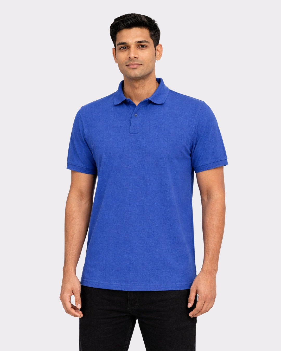 Bandar Baant Collections oversized fit blue Polo T-shirt For Men with short sleeves and collar