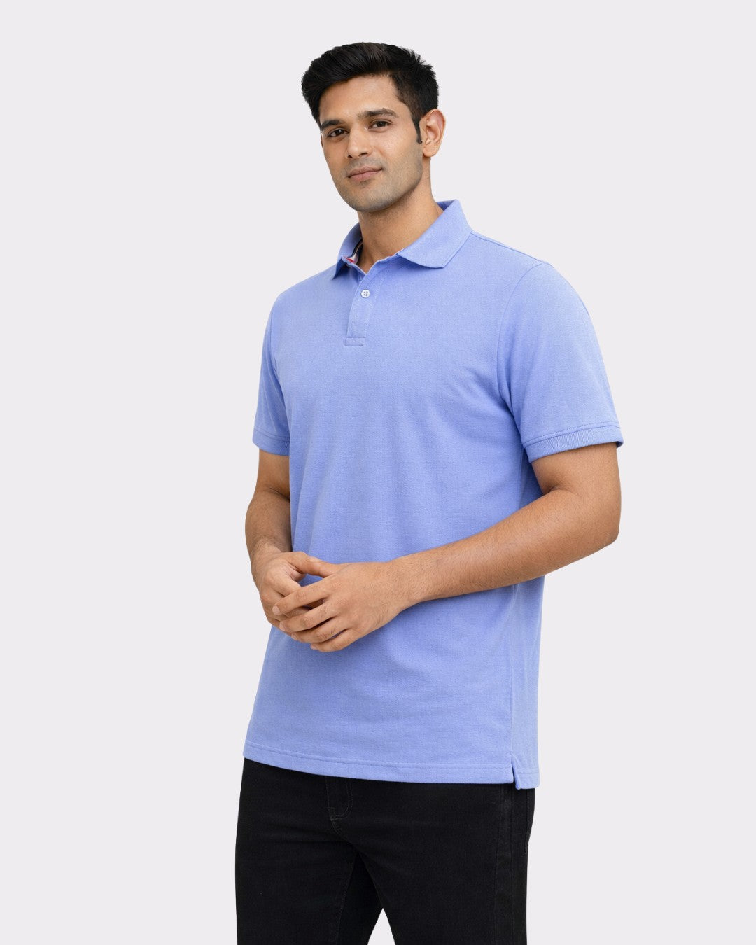 Polo T-Shirt For Men Sky Blue oversized fit tshirt by Bandar Baant Collections worn by male model