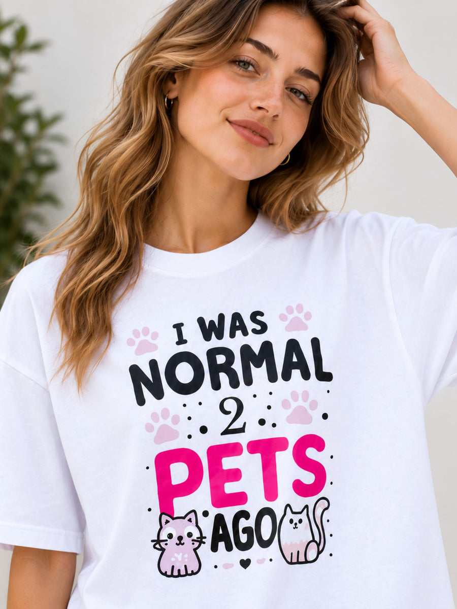 Pet Parent Oversized Tshirt For Women white with funny pet design and relaxed fit by Bandar Baant Collections