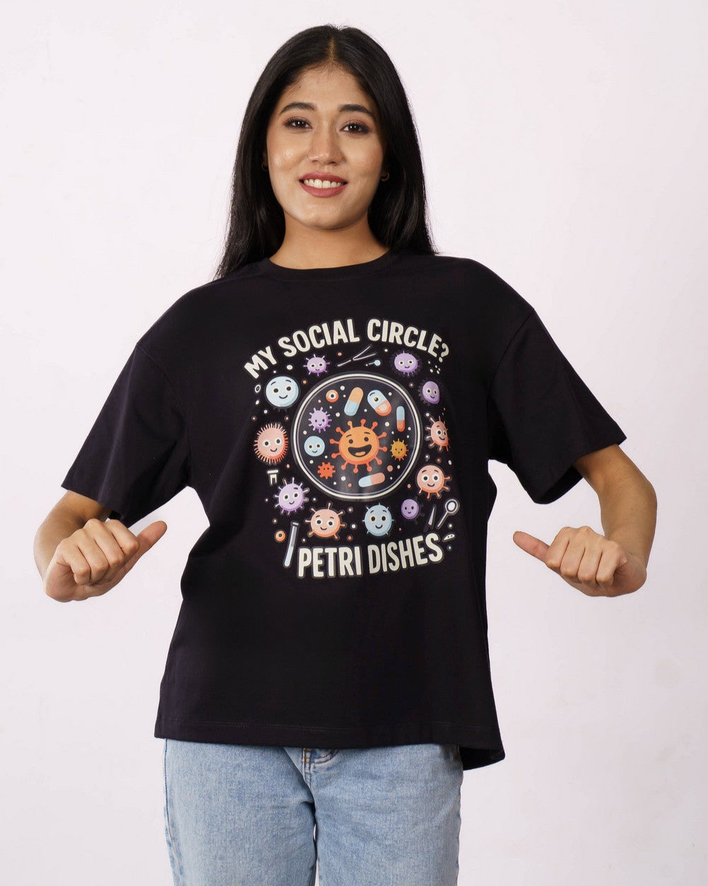 Petri Dishes Microbiologist Oversized Tshirt For Women 1