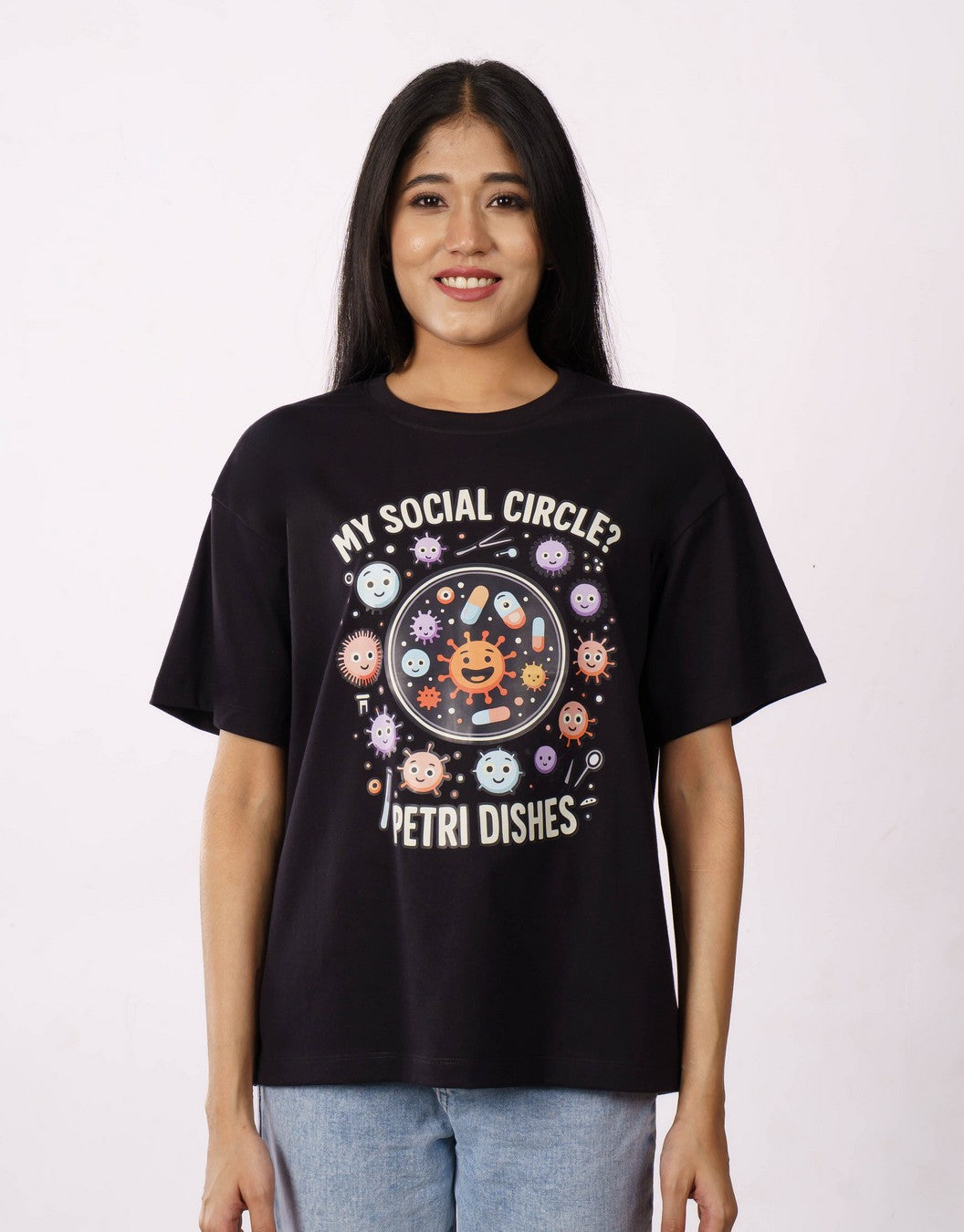 Petri Dishes Microbiologist Oversized Tshirt For Women 3