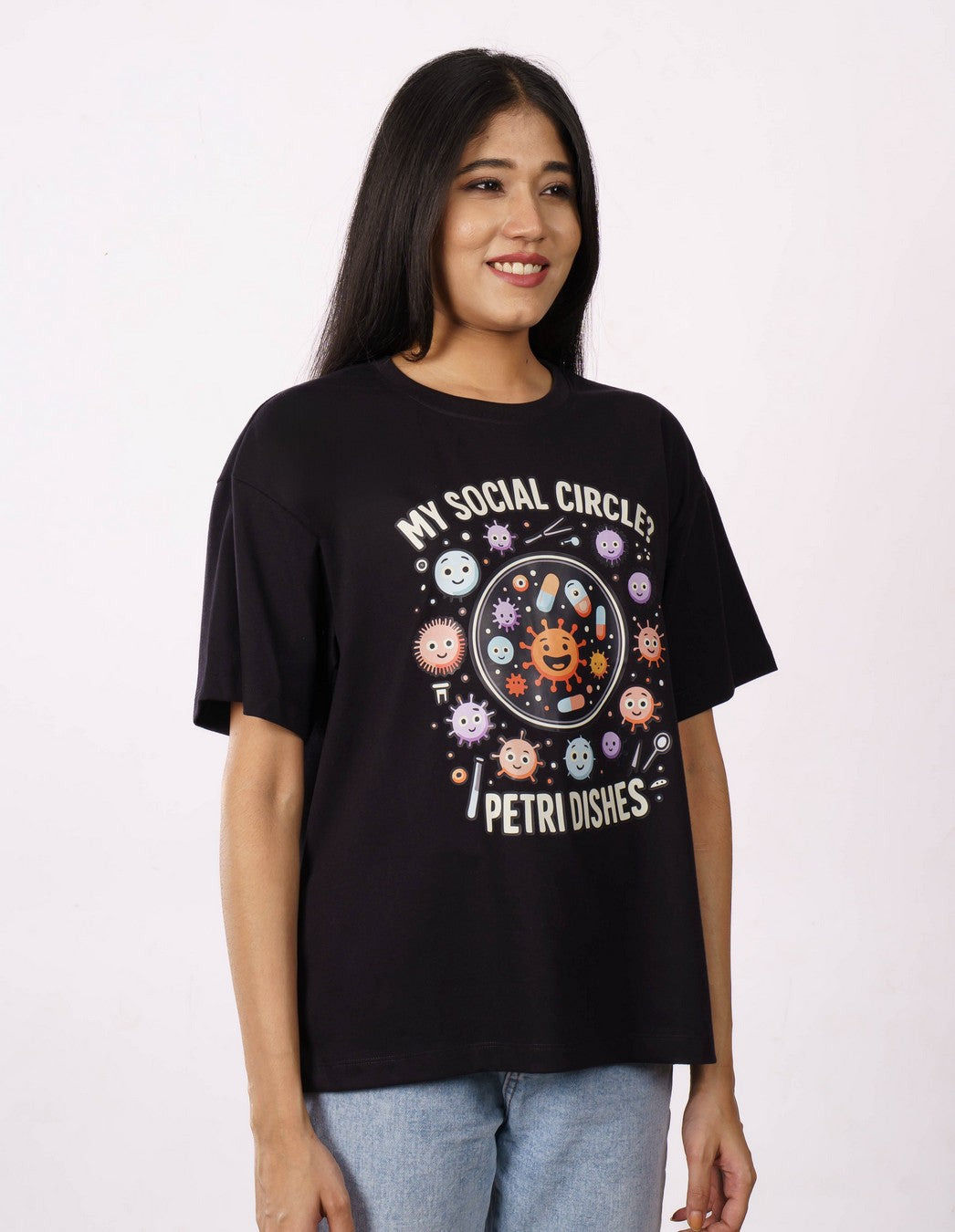Petri Dishes Microbiologist Oversized Tshirt For Women 4
