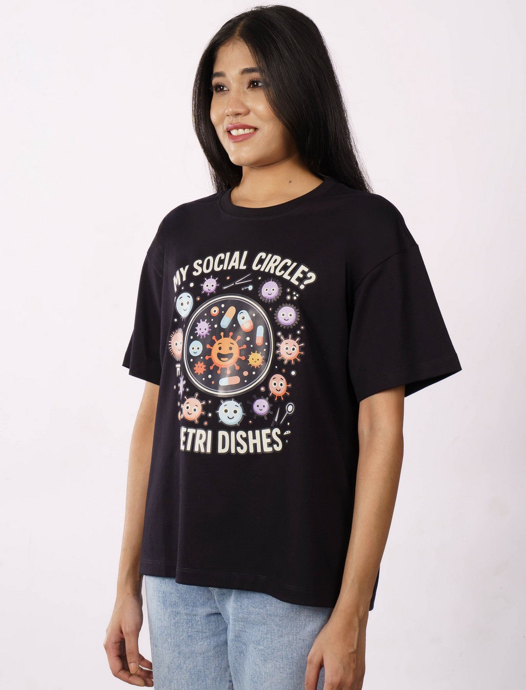 Petri Dishes Microbiologist Oversized Tshirt For Women 5