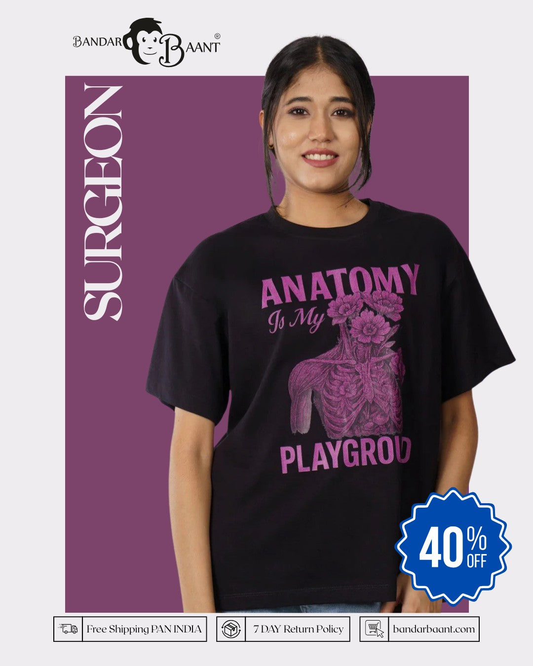 Playground Surgeon Oversized Printed T-shirt For Women 6