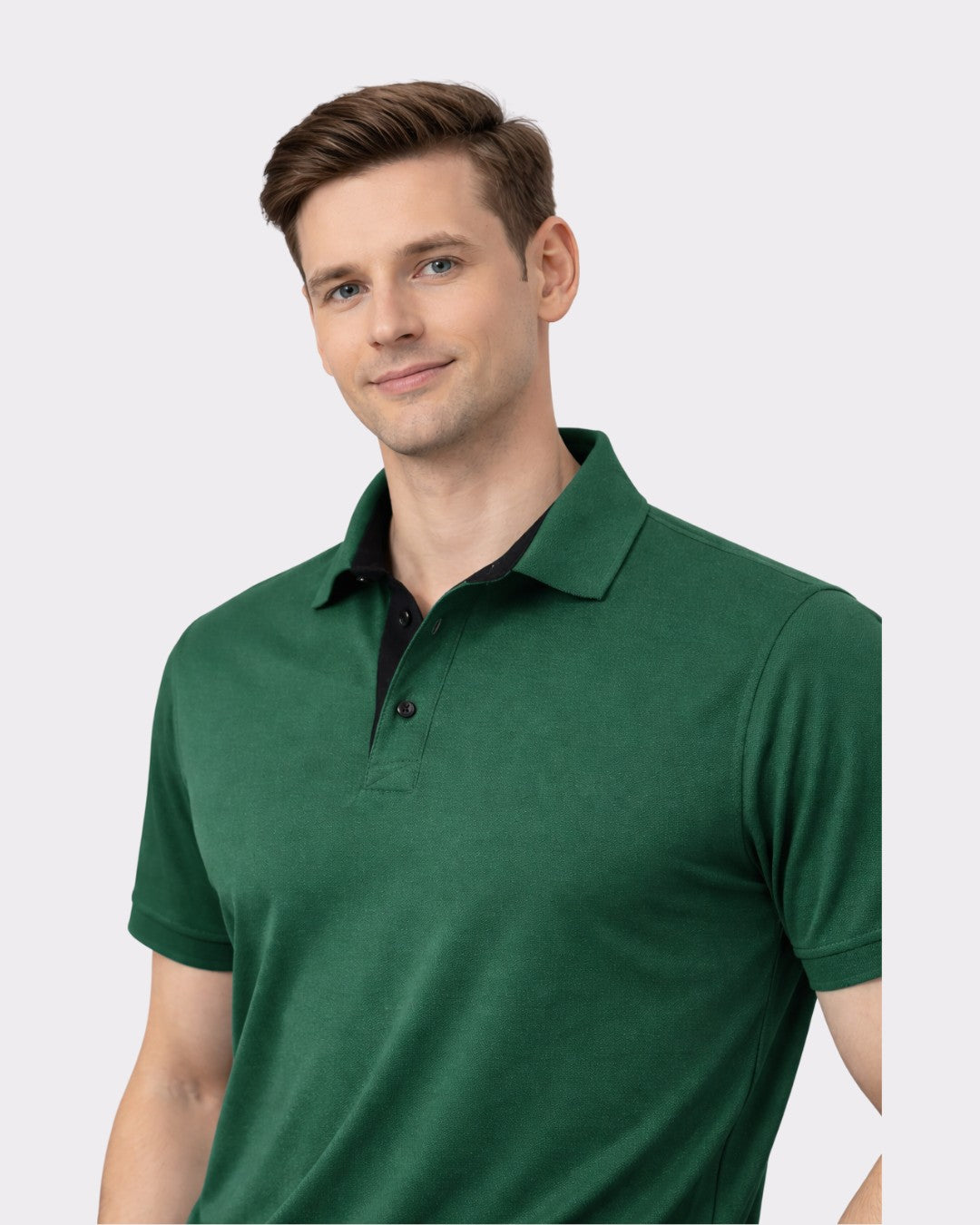 Green Premium Regular Fit Polo T-shirt For Men by Bandar Baant Collections with short sleeves