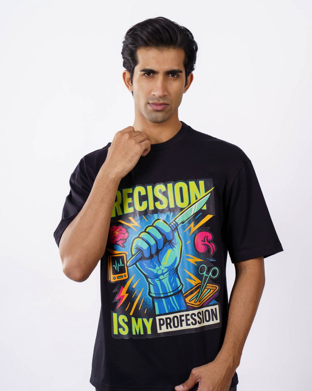 Precision Surgeon Oversized Graphic T-shirt For Men 3