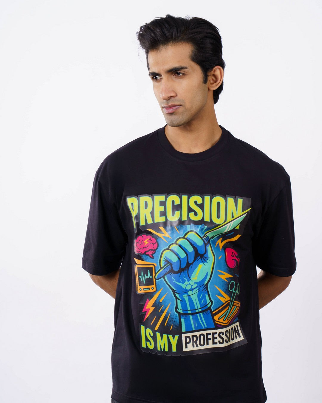 Precision Surgeon Oversized Graphic T-shirt For Men 4