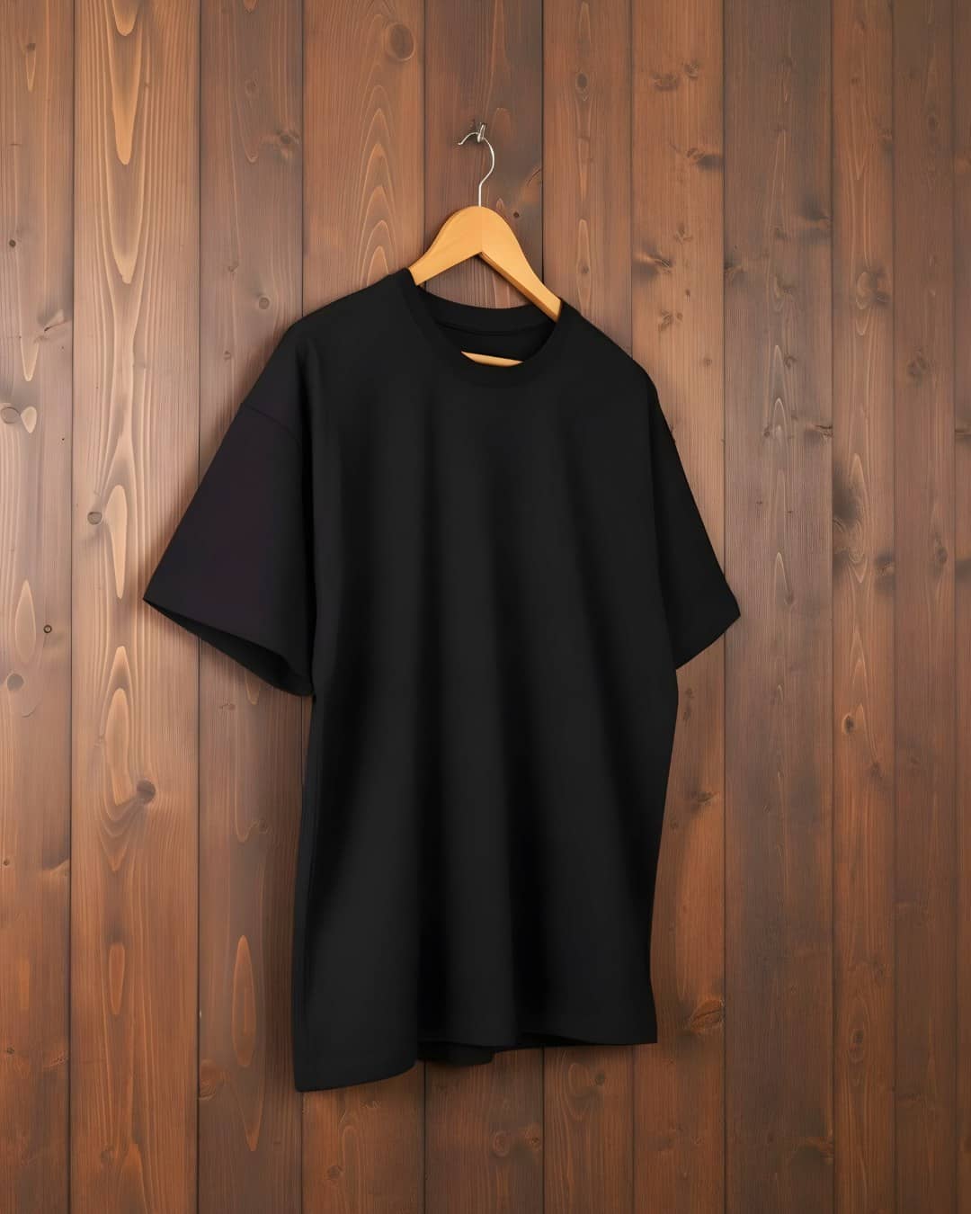 Premium Cotton Black Oversized Plain T-Shirt for Women 2