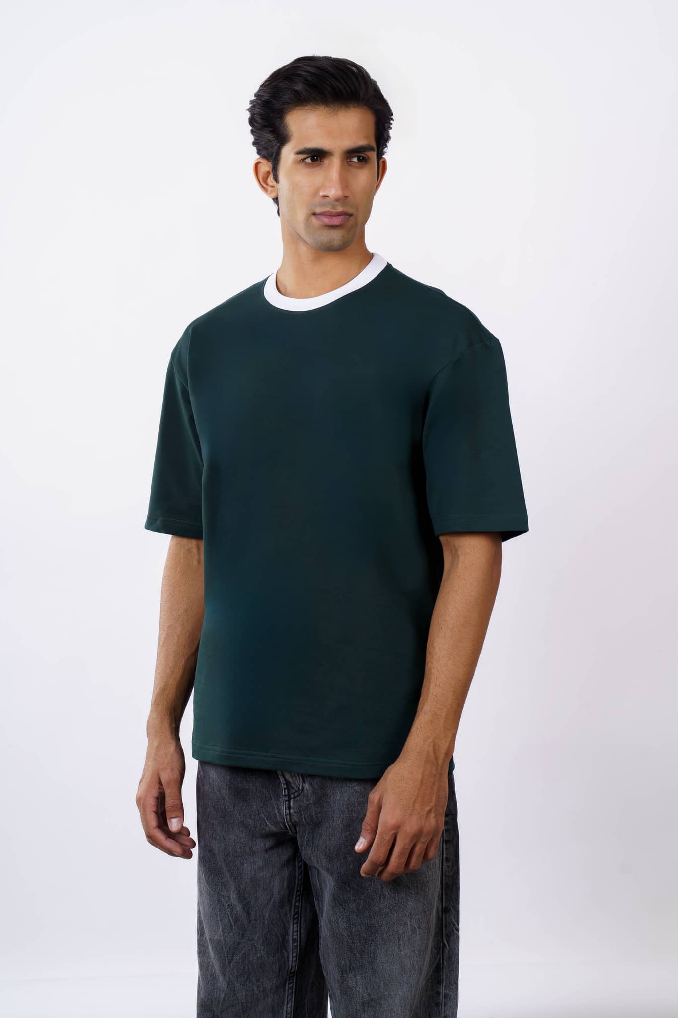 Premium Bottle Green Oversized T-Shirt for Men Casual Wear 3