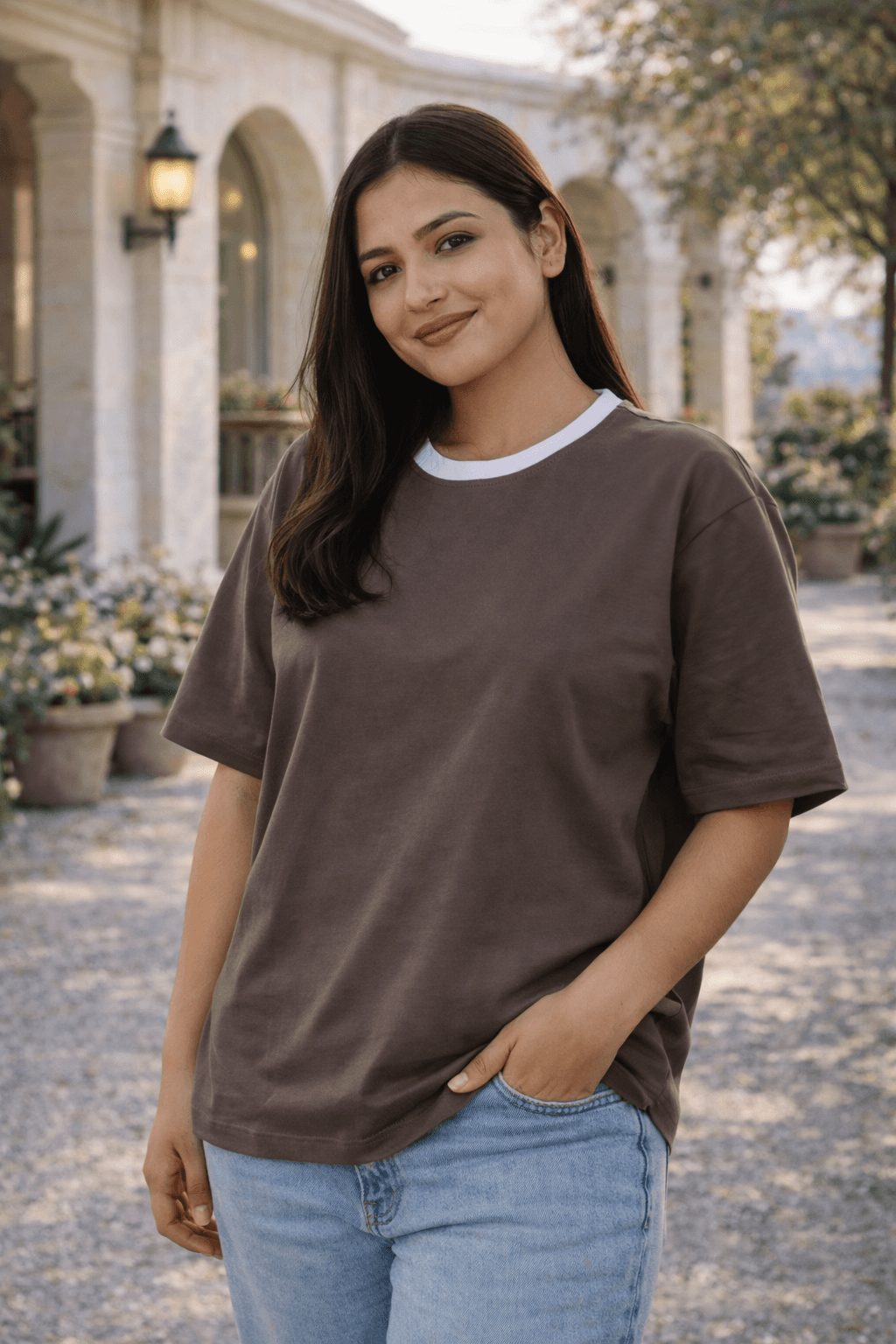Premium Dark Onion Oversized Plain Tshirt For Women 4