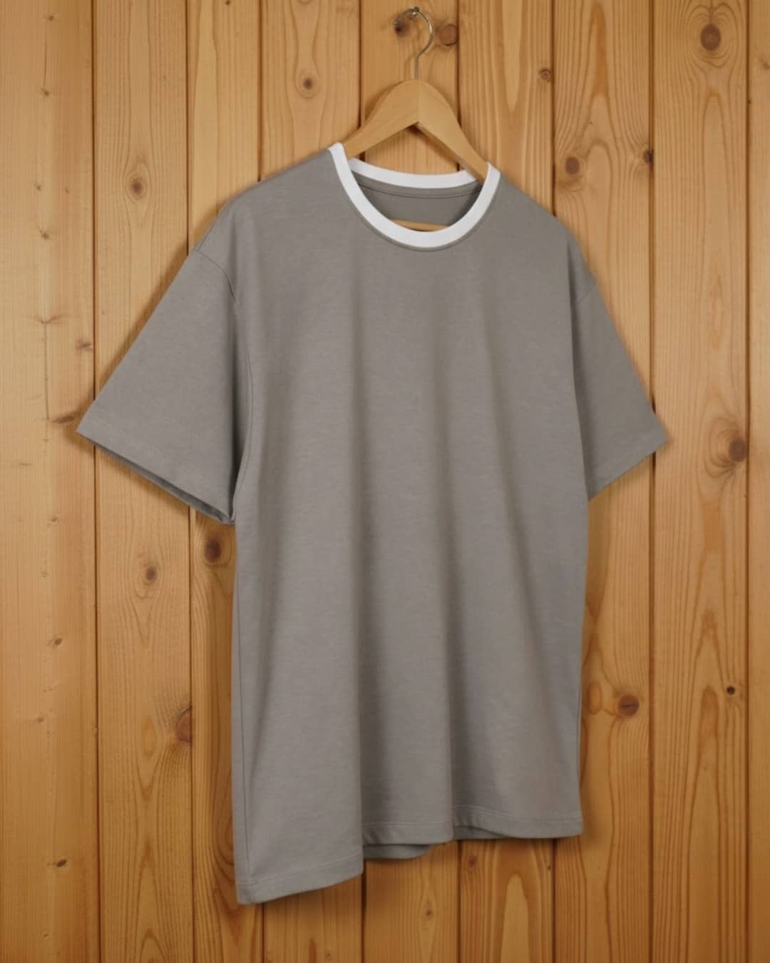 Premium Light Grey Oversized Plain T-shirt for Women 3