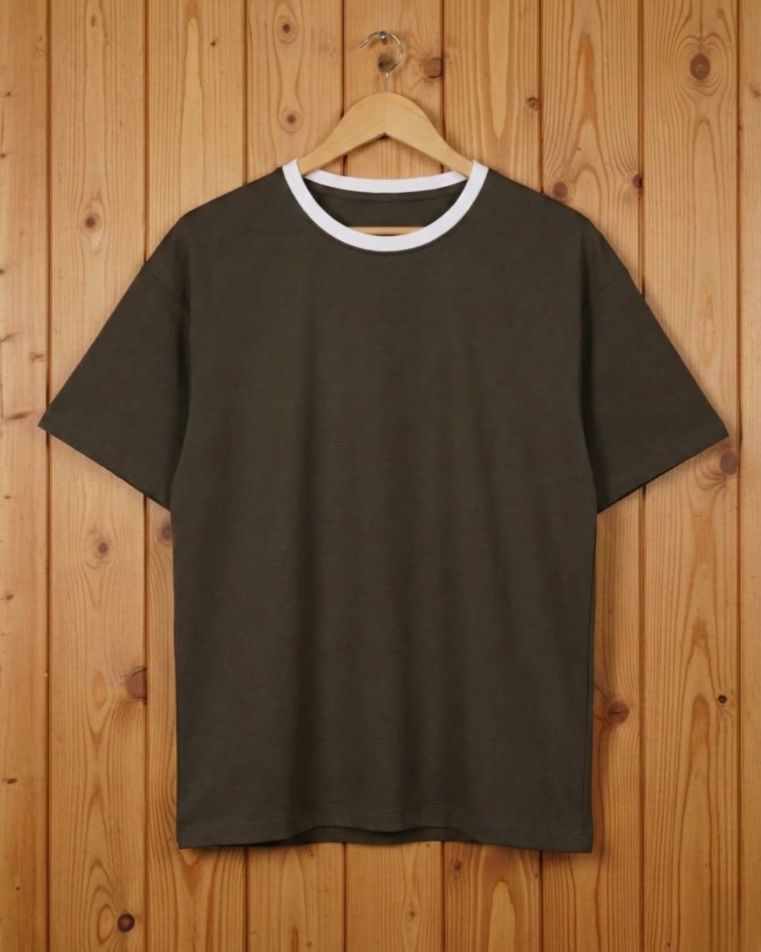 Premium Olive Green Oversized Plain T-Shirt for Women 1
