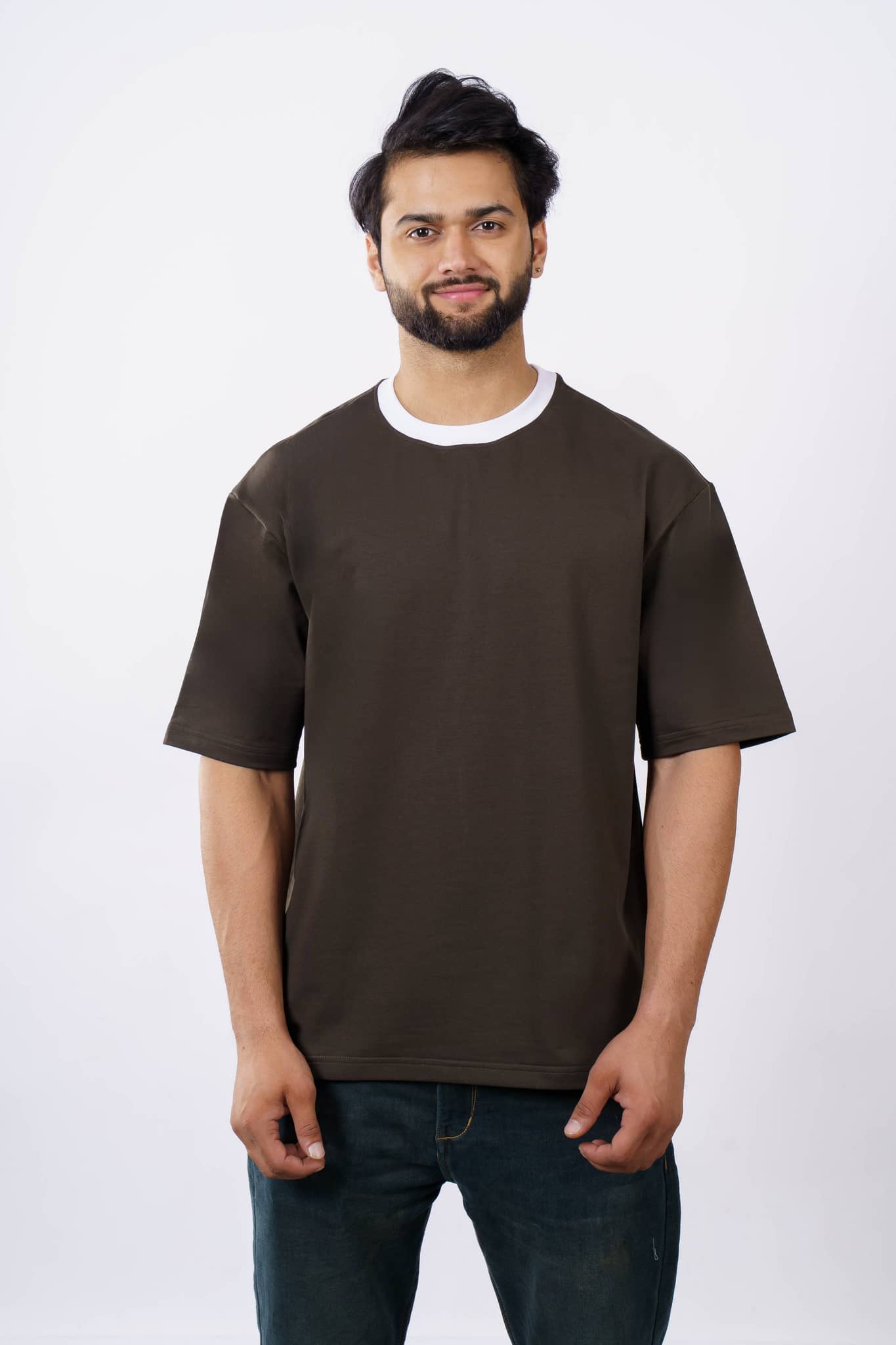 Premium Olive Green Oversized T-Shirt For Men Casual Wear 2