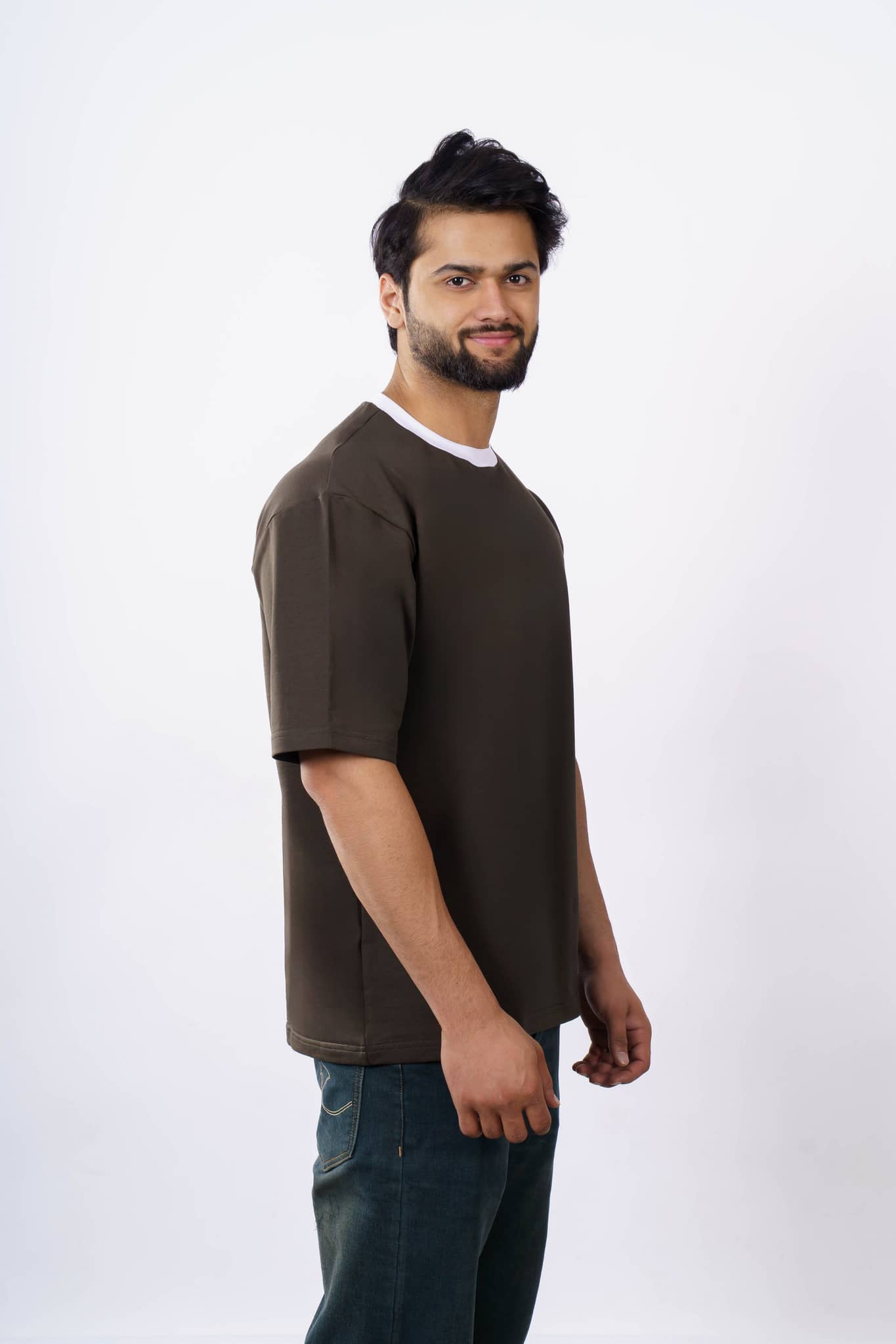 Premium Olive Green Oversized T-Shirt For Men Casual Wear 3