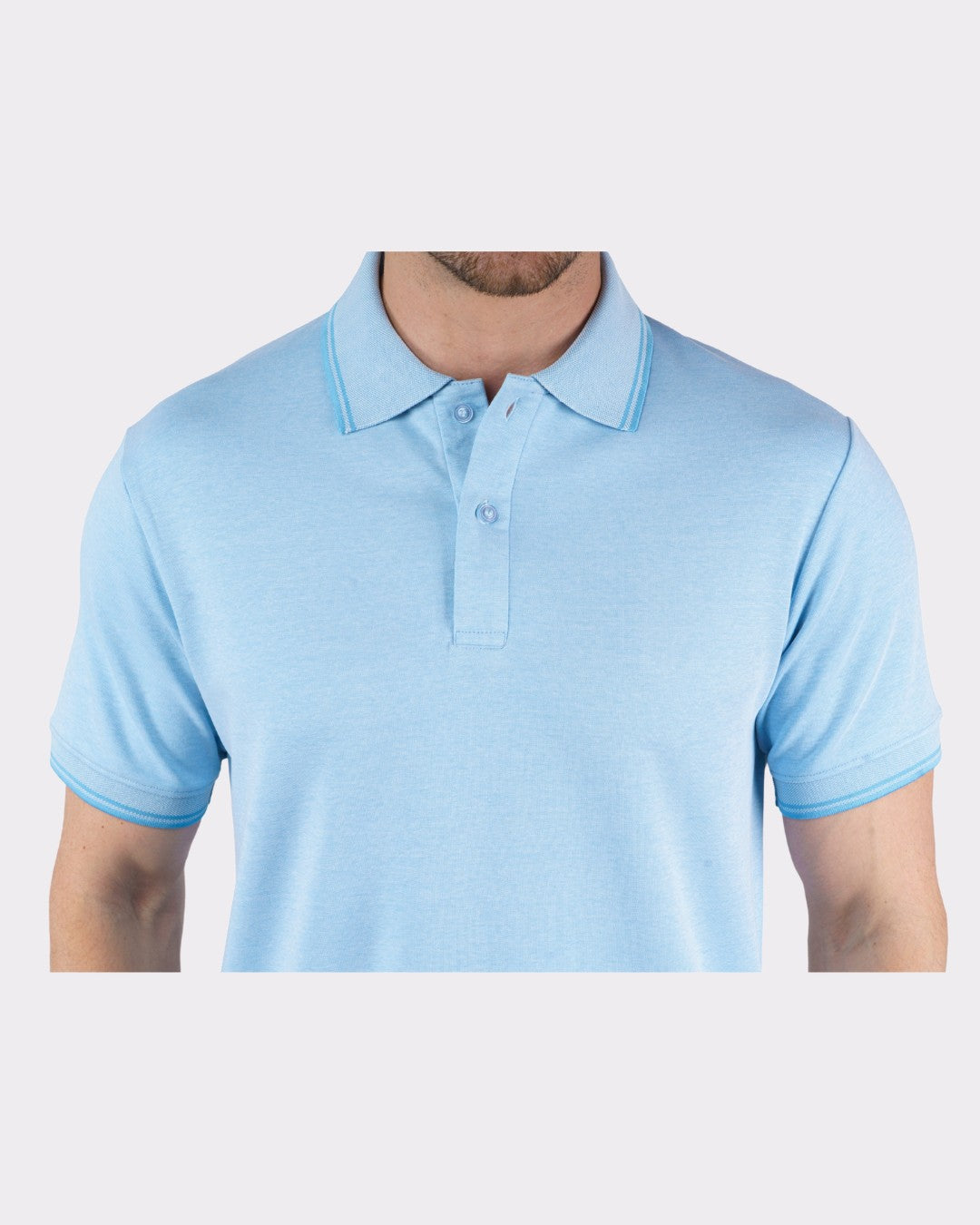 Light blue Premium Polo T-Shirt for Men oversized fit from Bandar Baant Collections with button collar