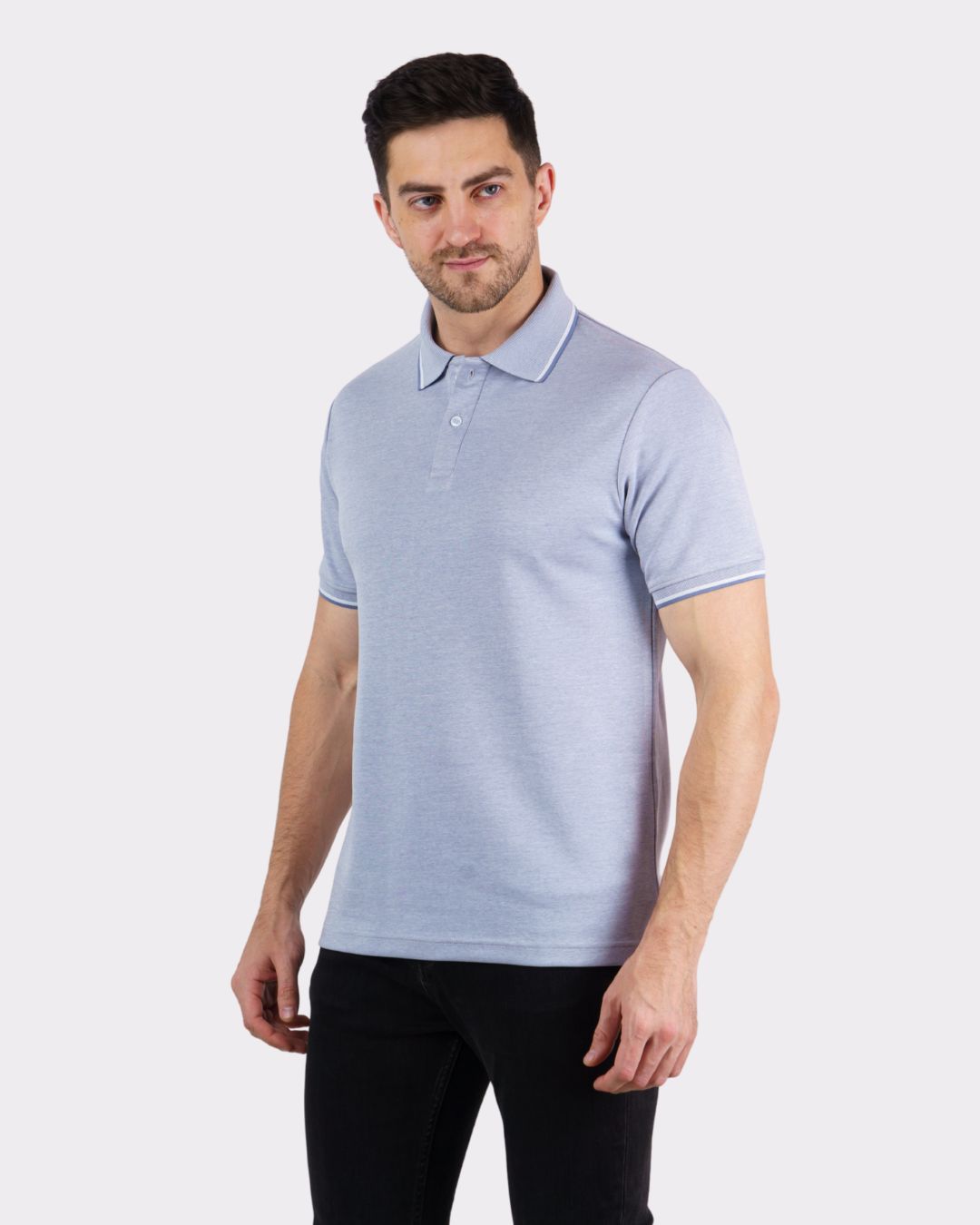 Premium Polo T-Shirt for Men by Bandar Baant Collections in light blue oversized fit style
