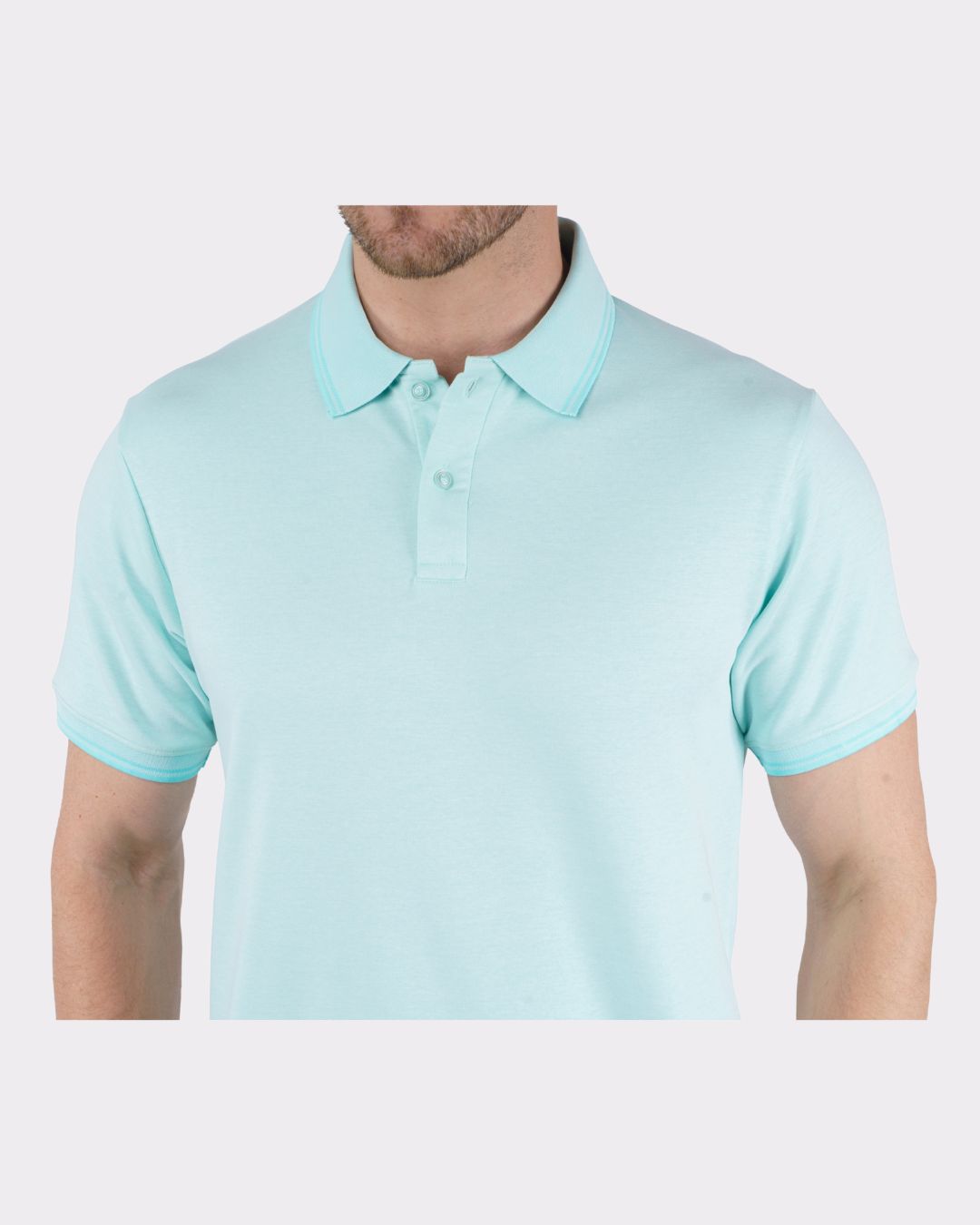Bandar Baant Collections Premium Polo T-Shirt for Men in light blue oversized fit with collar and button placket