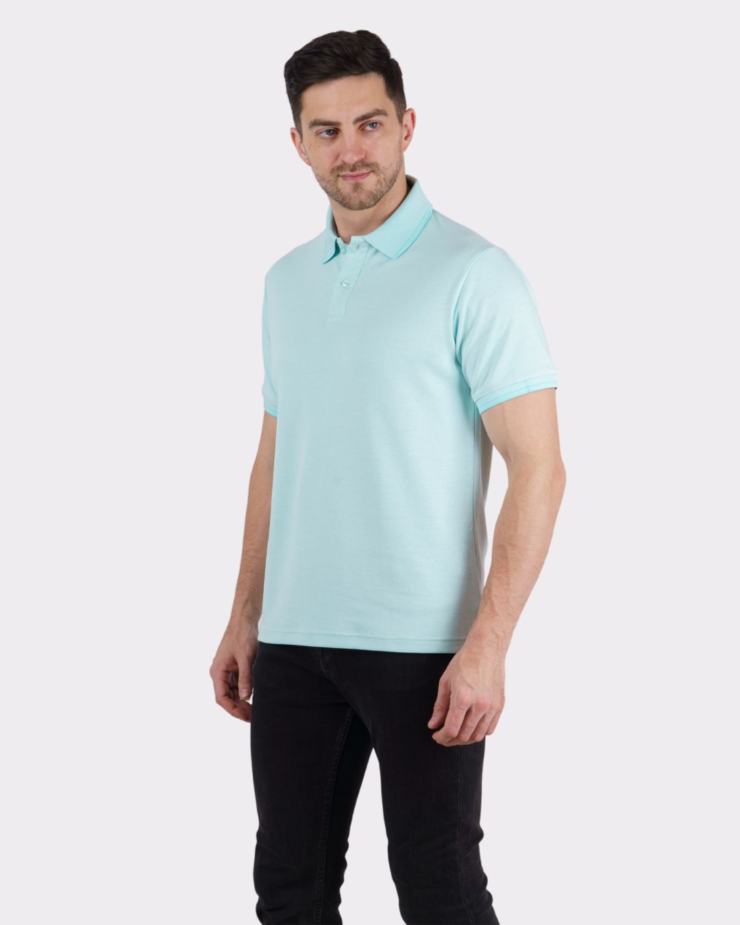 Bandar Baant Collections premium polo T-Shirt for men in light blue oversized fit