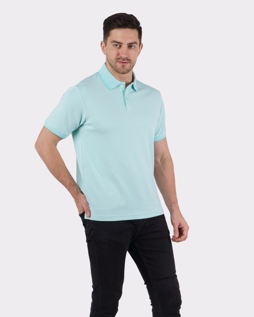 Premium Polo T-Shirt for Men in light blue oversized fit by Bandar Baant Collections