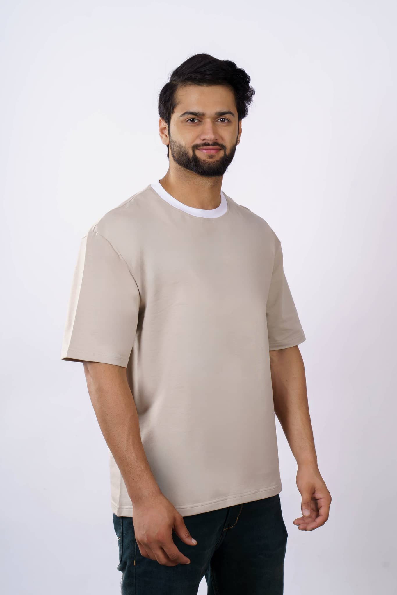 Premium Cotton Skin Color Oversized T-Shirt for Men 2