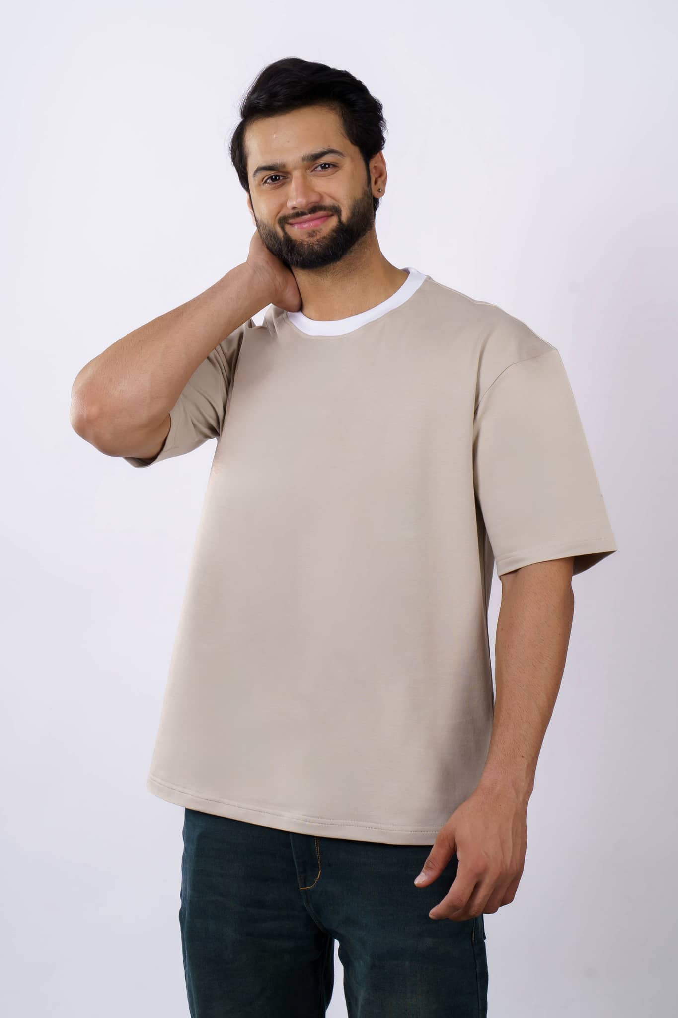 Premium Cotton Skin Color Oversized T-Shirt for Men 5