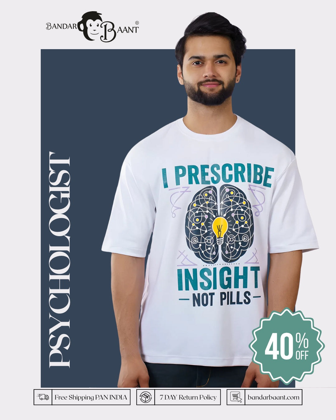 Prescribe Insight Psychologist Oversized T-shirt for Men 6