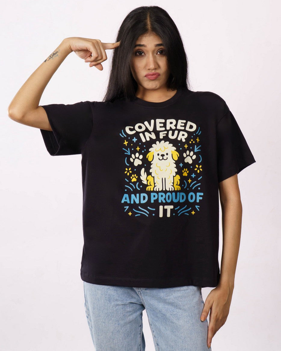 Proud Of It Pet Parent Oversized Tshirt for Women 1