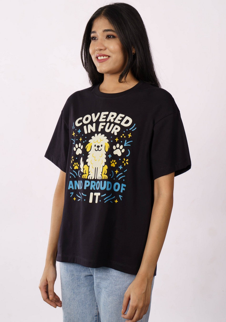 Proud Of It Pet Parent Oversized Tshirt for Women 5