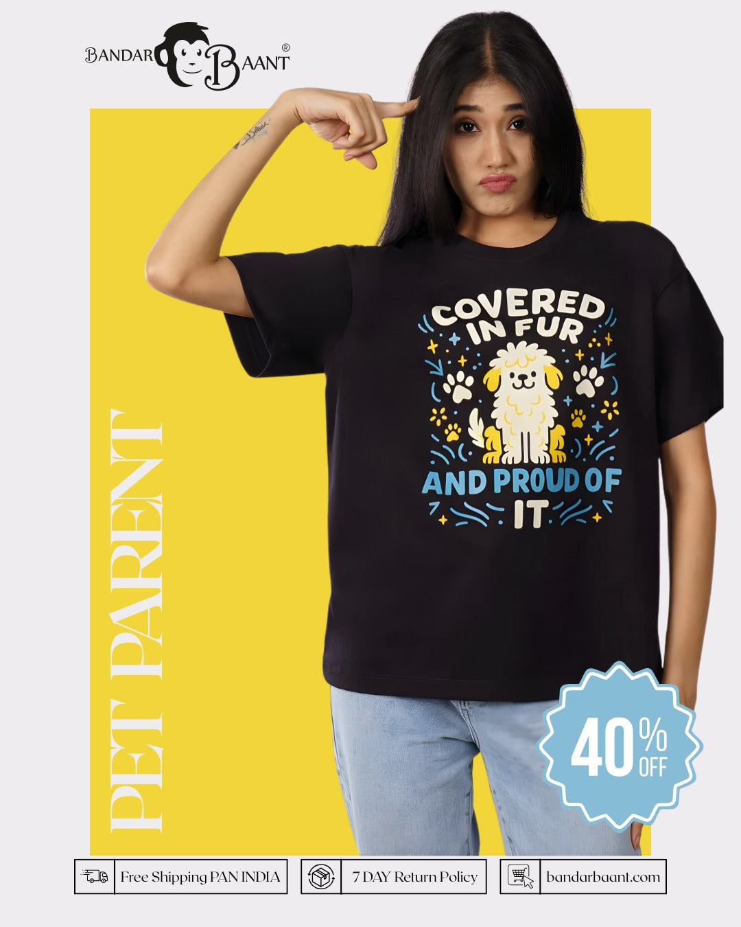 Proud Of It Pet Parent Oversized Tshirt for Women 6