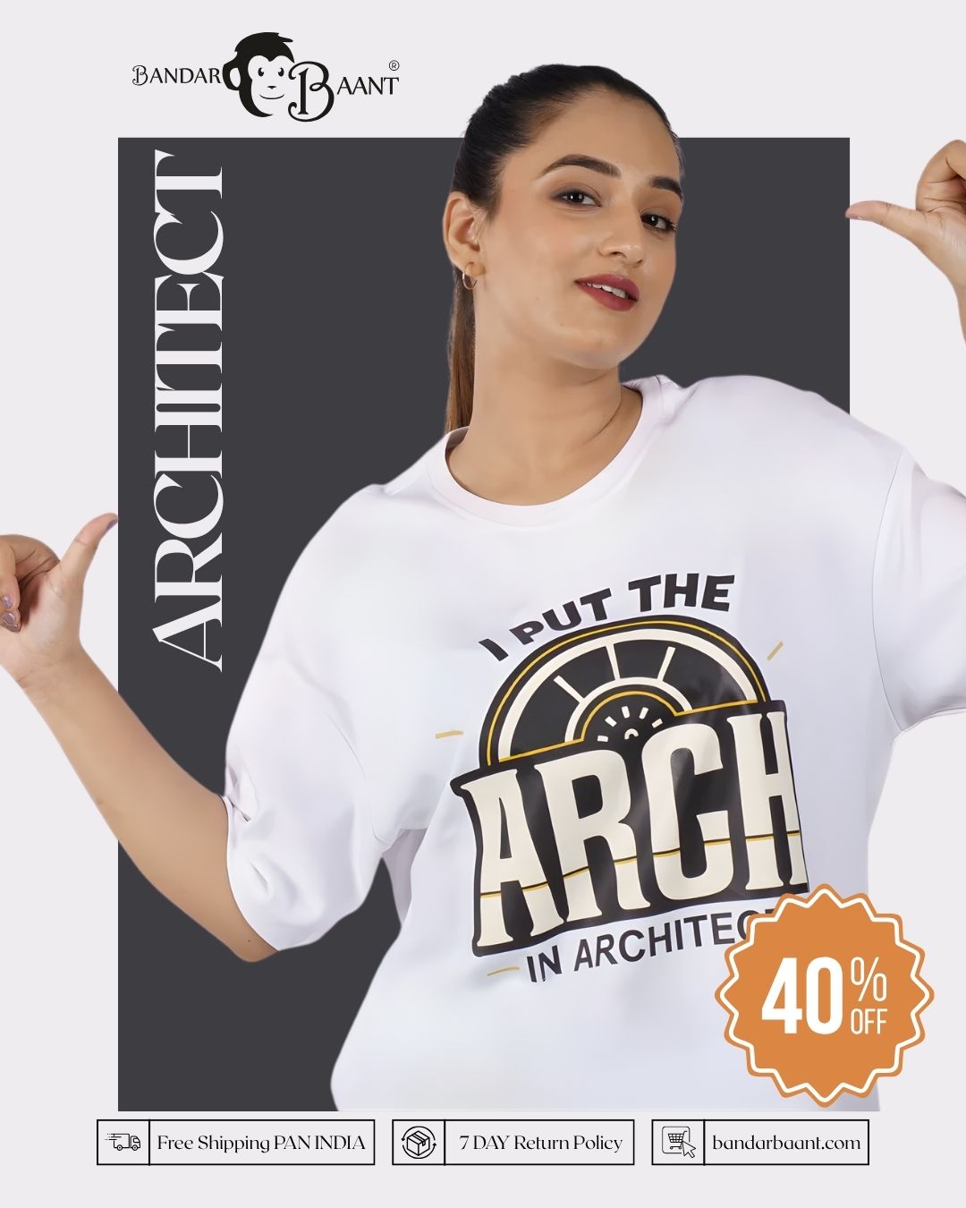 Put The Arch Architect Oversized Quote Tshirt For Women 6