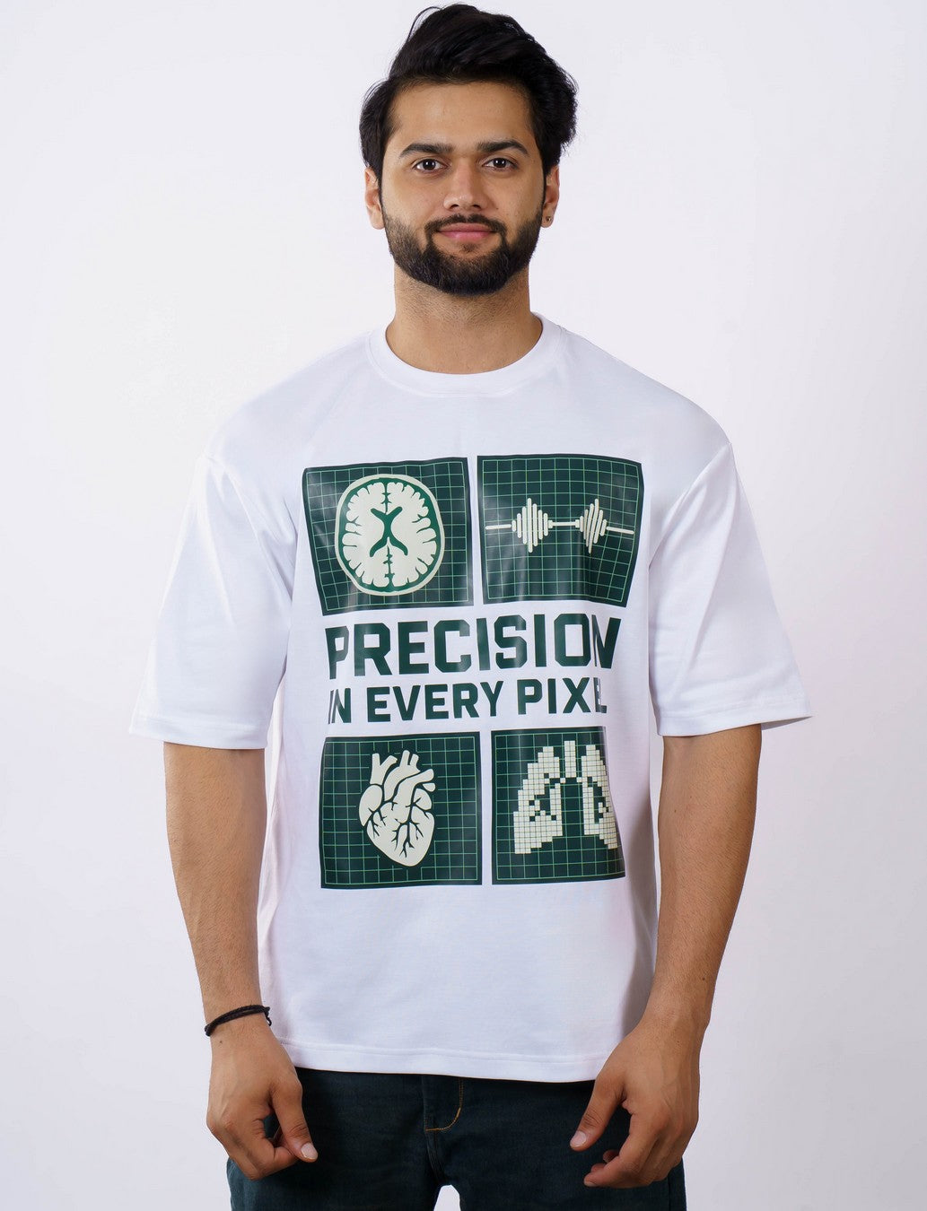 Radiologist Precision In Pixel Oversized Printed Tshirts For Men 4