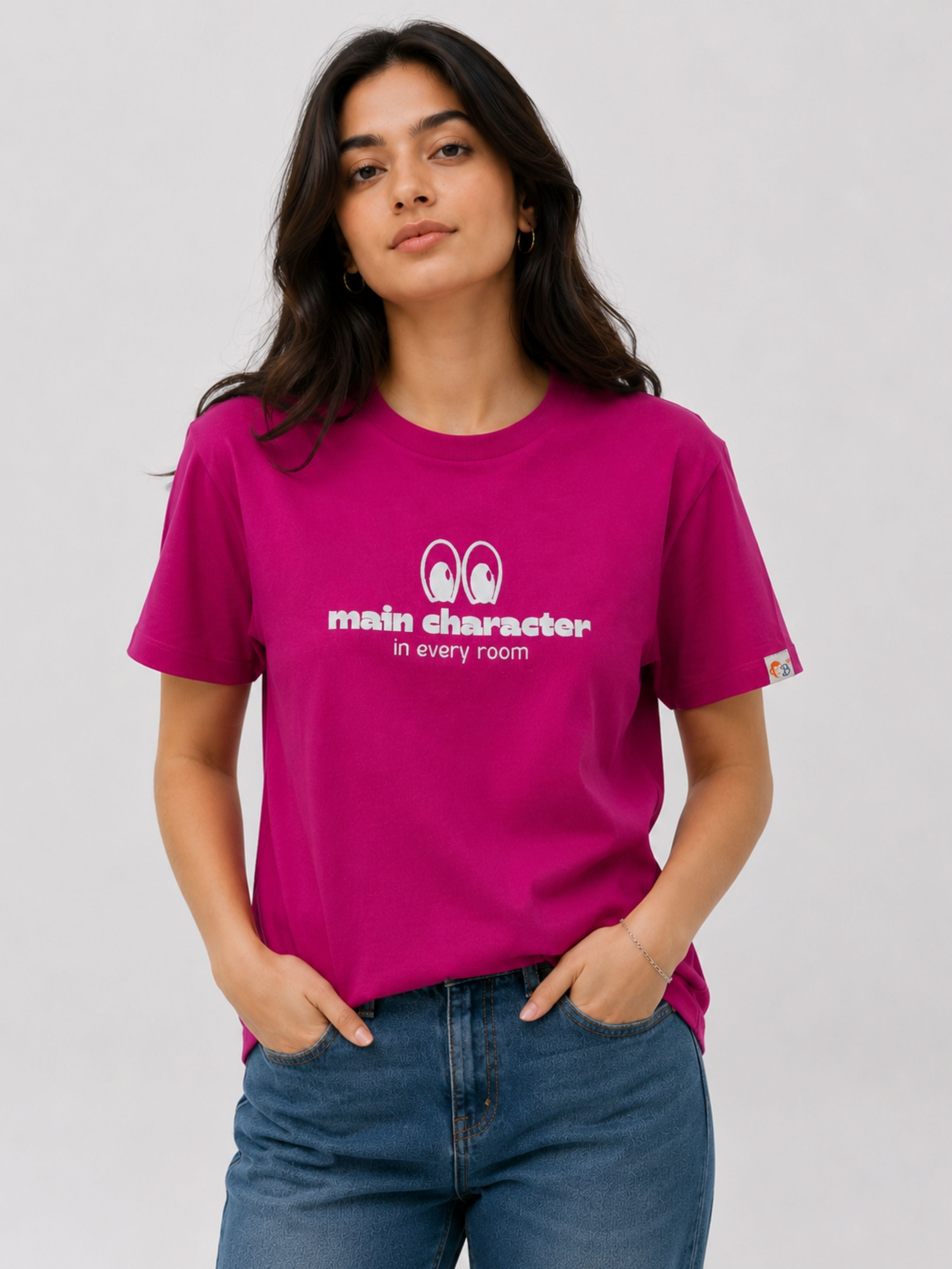 Regular Fit T-Shirt for Women in bright pink with main character print from Bandar Baant Collections