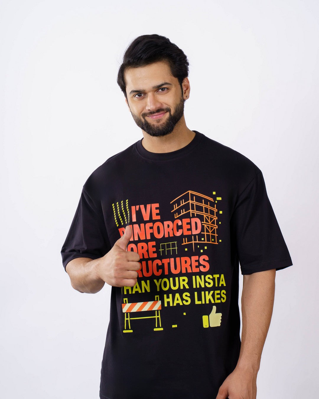 Reinforced Structural Engineer Oversized Printed Tshirt For Men 2