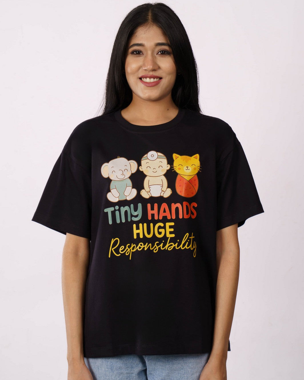 Responsibility Paediatrician Oversized Printed Tshirt For Women 1